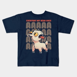 Everyday My Head Goes AAAA - Funny Goat Meme Gift Kids T-Shirt